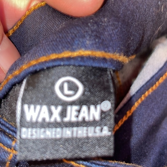 WAX Jeans BUTT I Love You blue denim Jean shorts size large - Picture 6 of 7